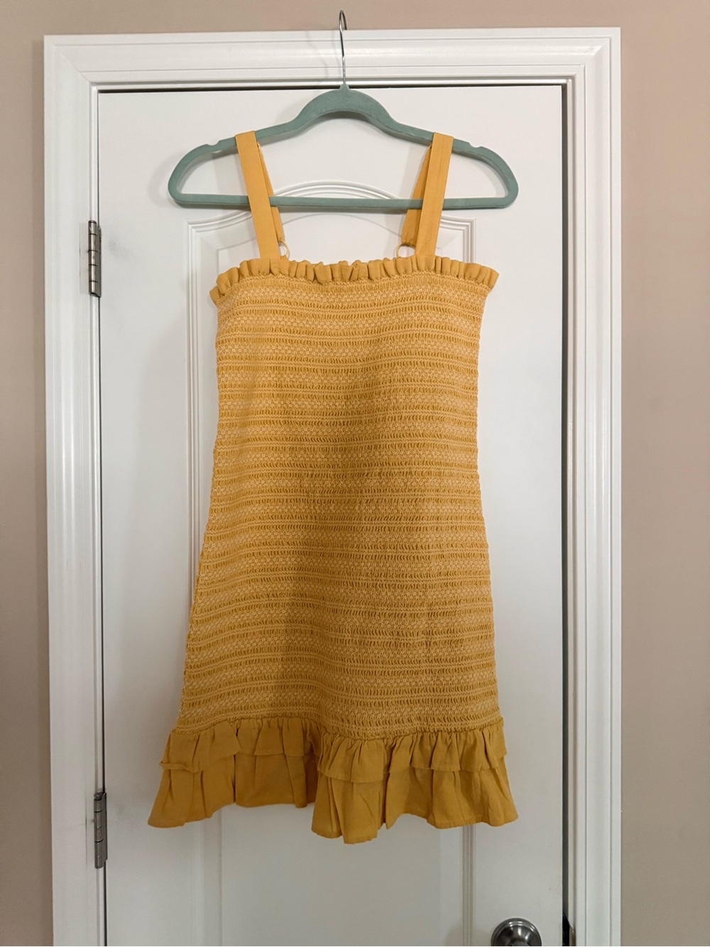 Girls' Yellow Smocked Ruffle Sundress